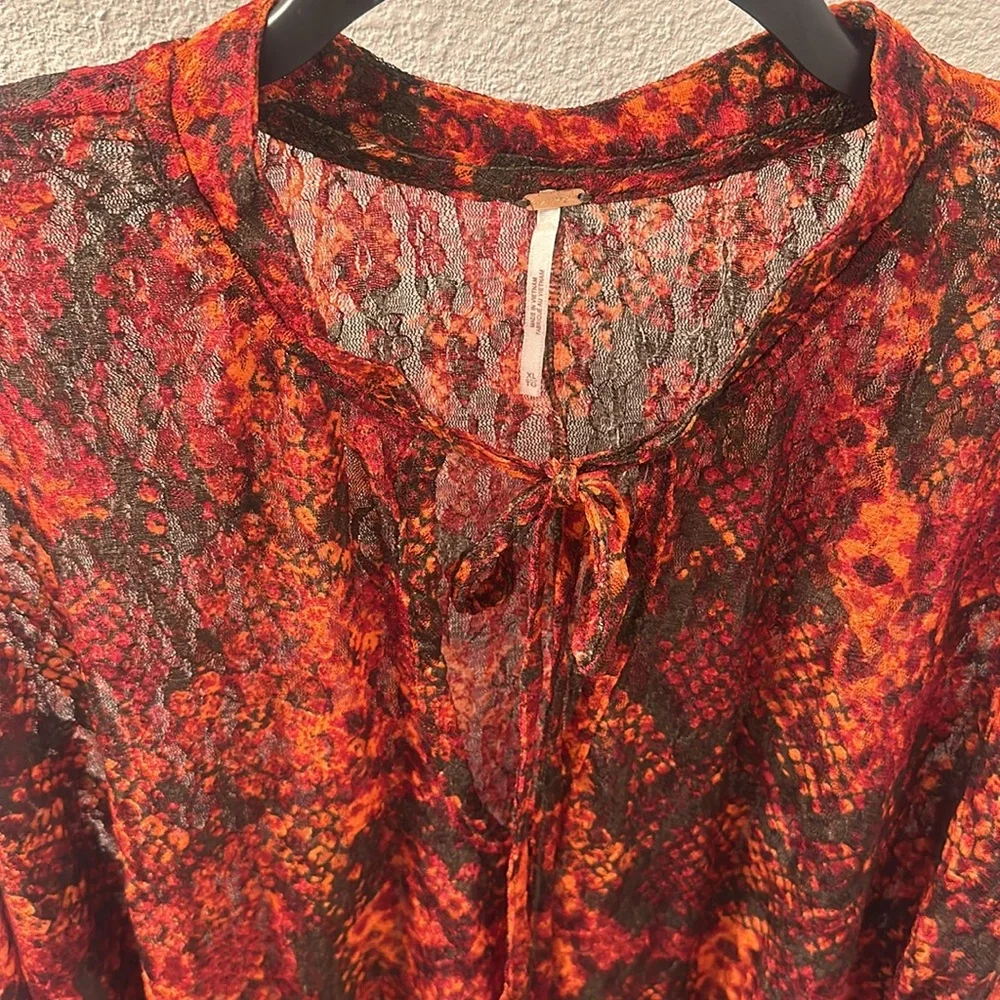 FREE PEOPLE OUT FOR THE NIGHT TOP IN RED/Black NEW never worn XL - Picture 8 of 10
